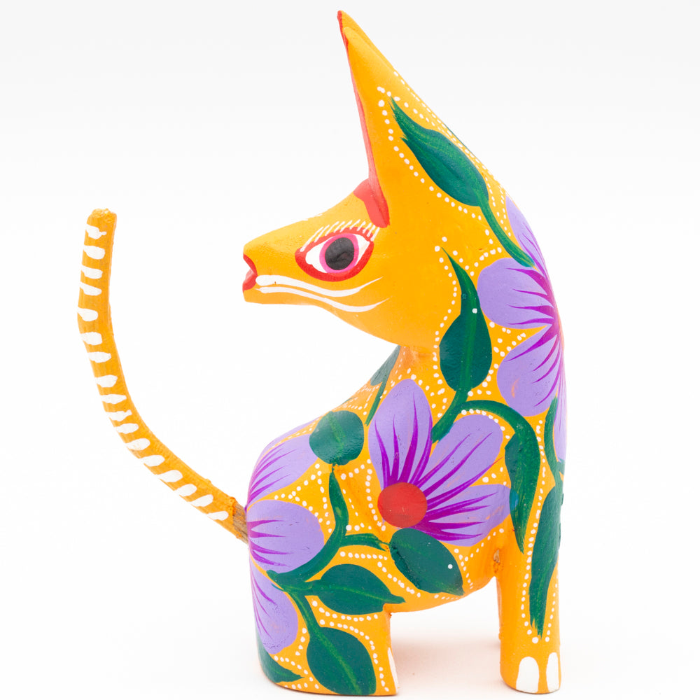 Large Coyote Head Turned Wooden Figurine