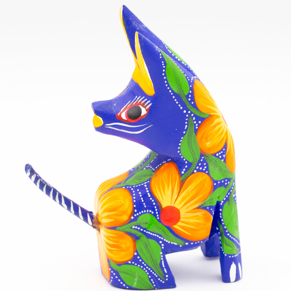 Large Coyote Head Turned Wooden Figurine