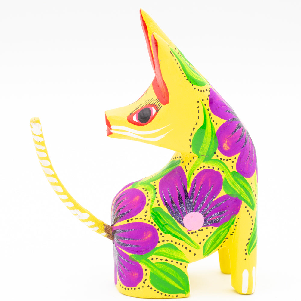 Large Coyote Head Turned Wooden Figurine