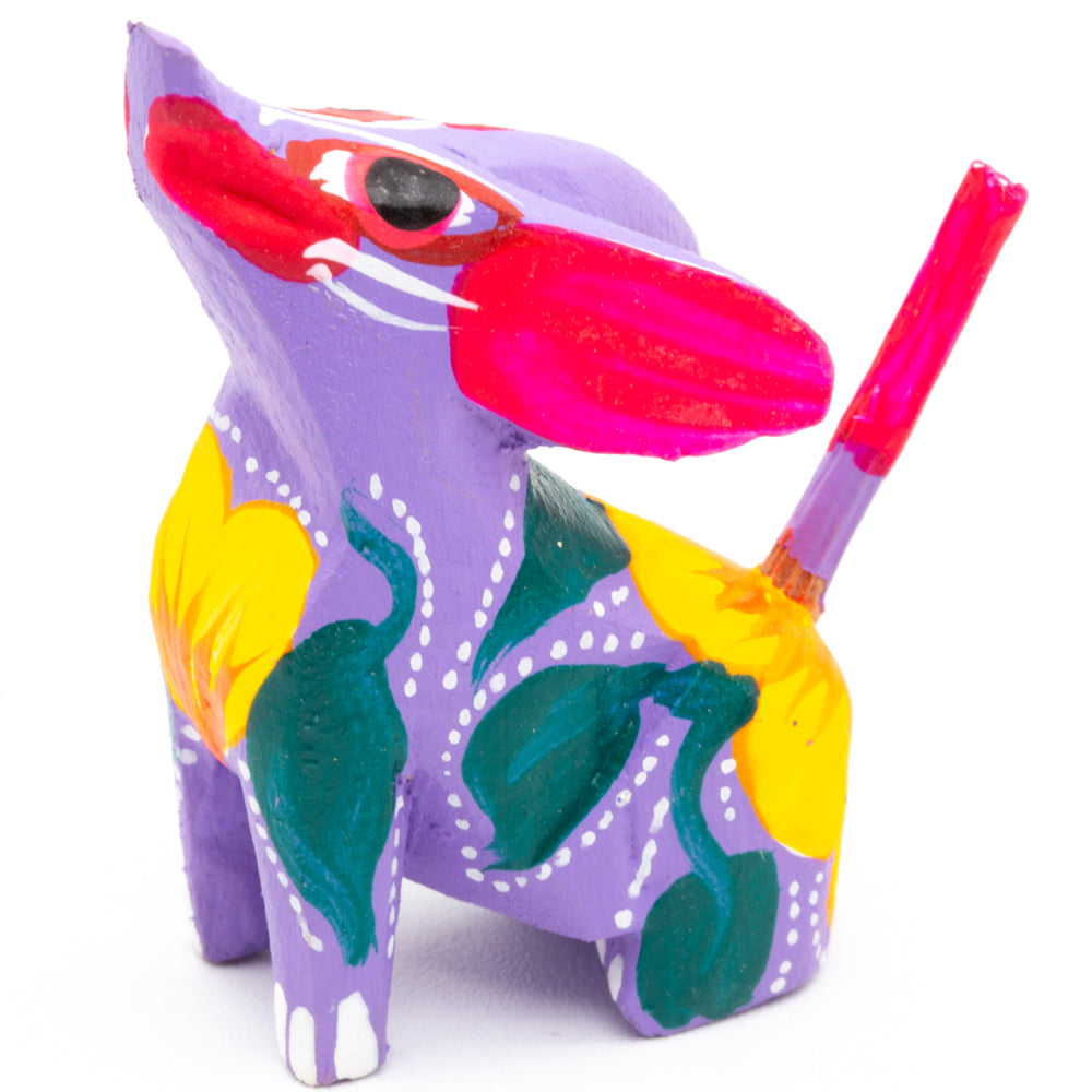 Hand Painted Howling Coyote Wooden Figurine