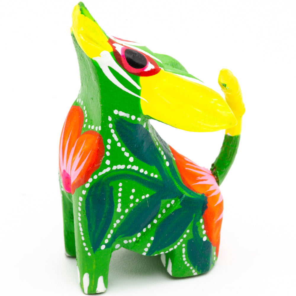 Hand Painted Howling Coyote Wooden Figurine