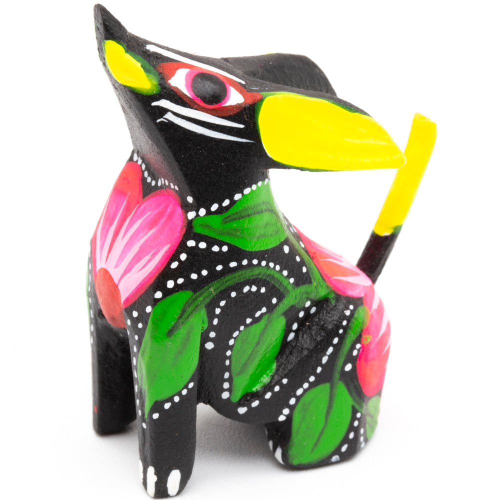 Hand Painted Howling Coyote Wooden Figurine