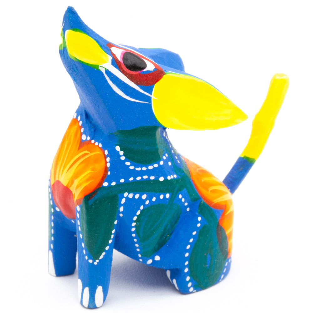 Hand Painted Howling Coyote Wooden Figurine