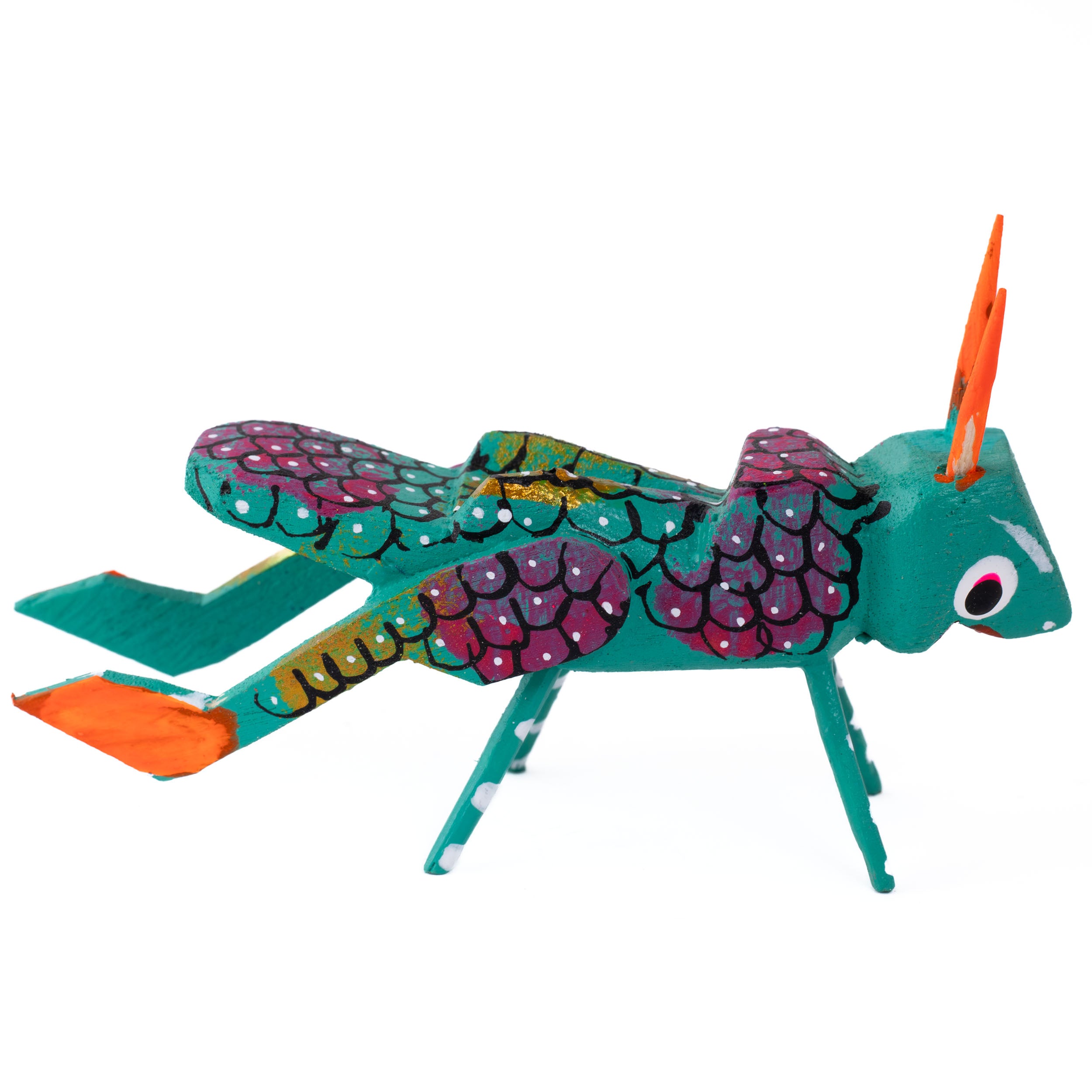 Hand Painted Cricket Wooden Figurine