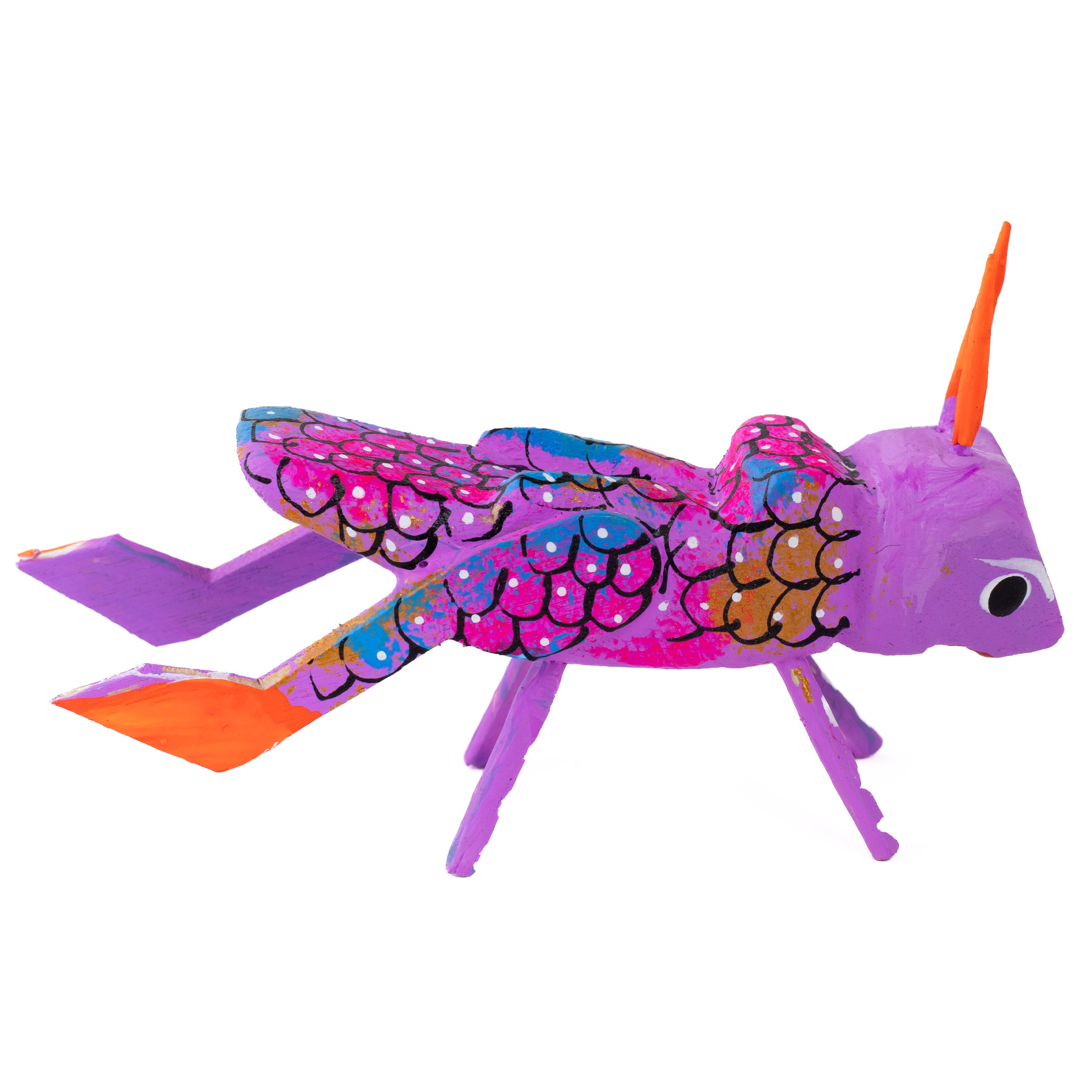 Hand Painted Cricket Wooden Figurine