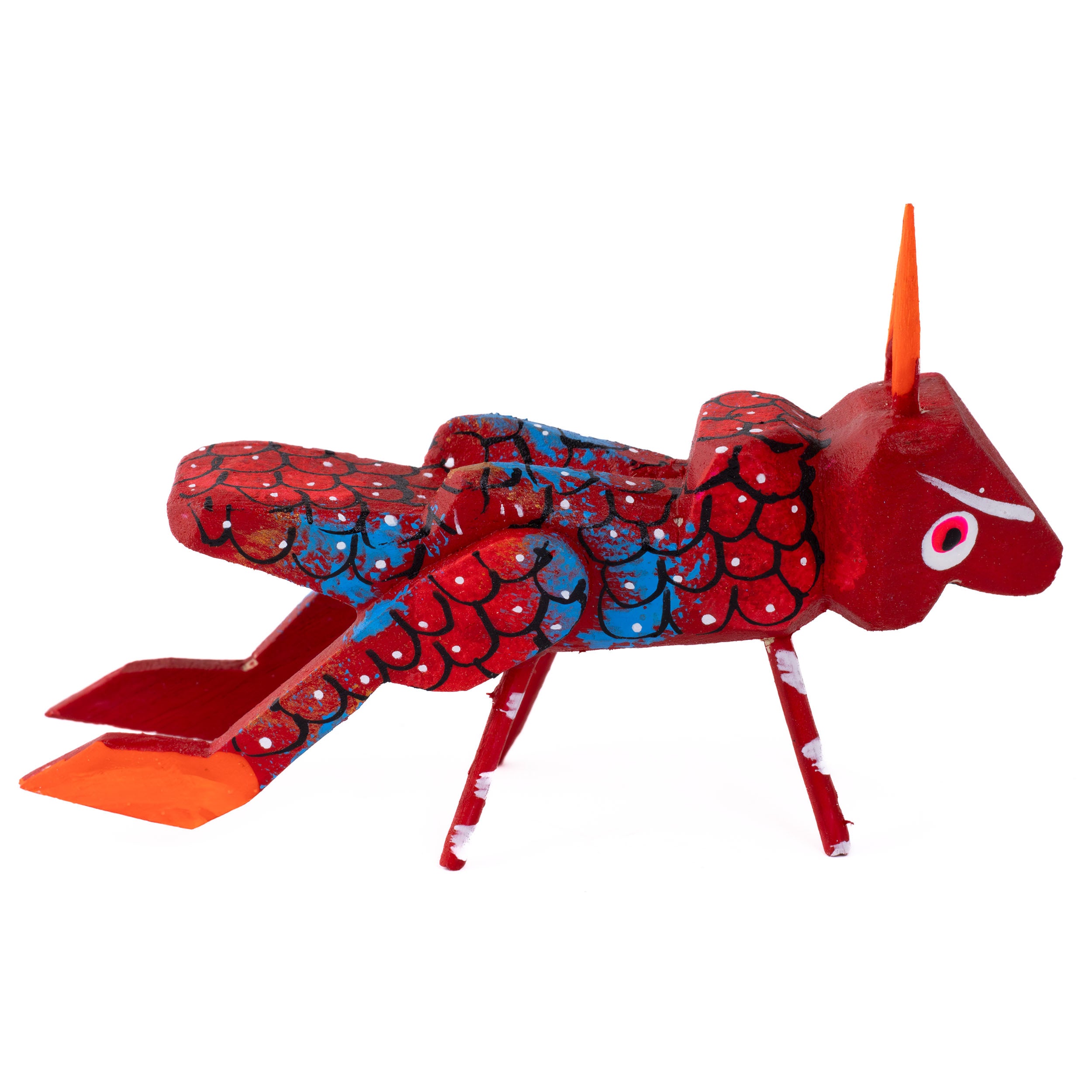 Hand Painted Cricket Wooden Figurine