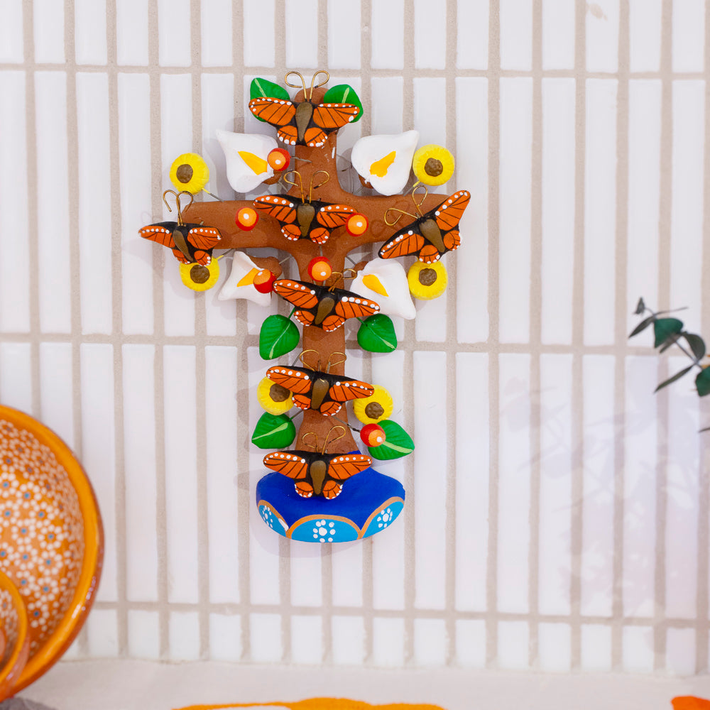 Tree of Life Clay Wall Cross