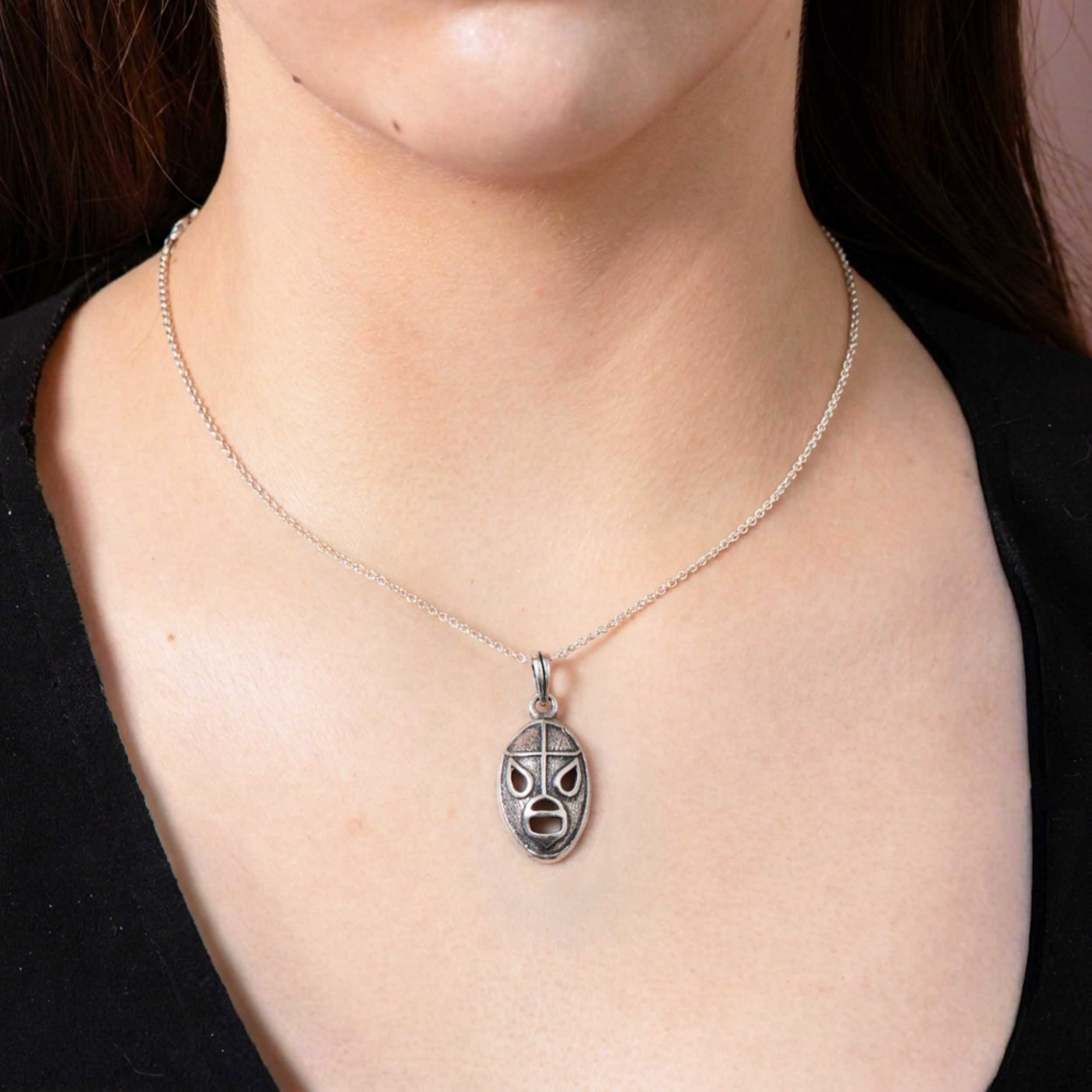 Sterling Silver Lucha Libre Mask Pendant