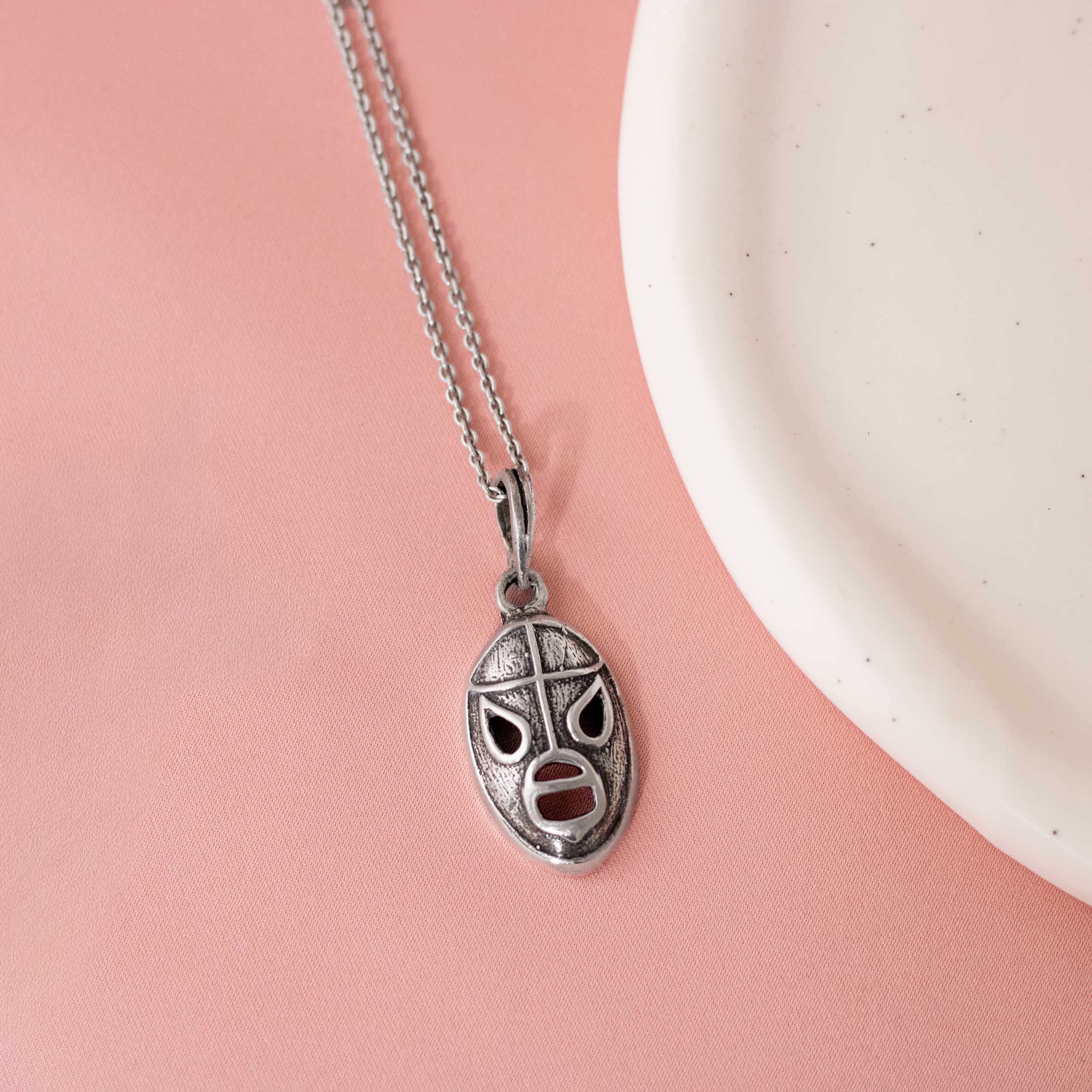 Sterling Silver Lucha Libre Mask Pendant