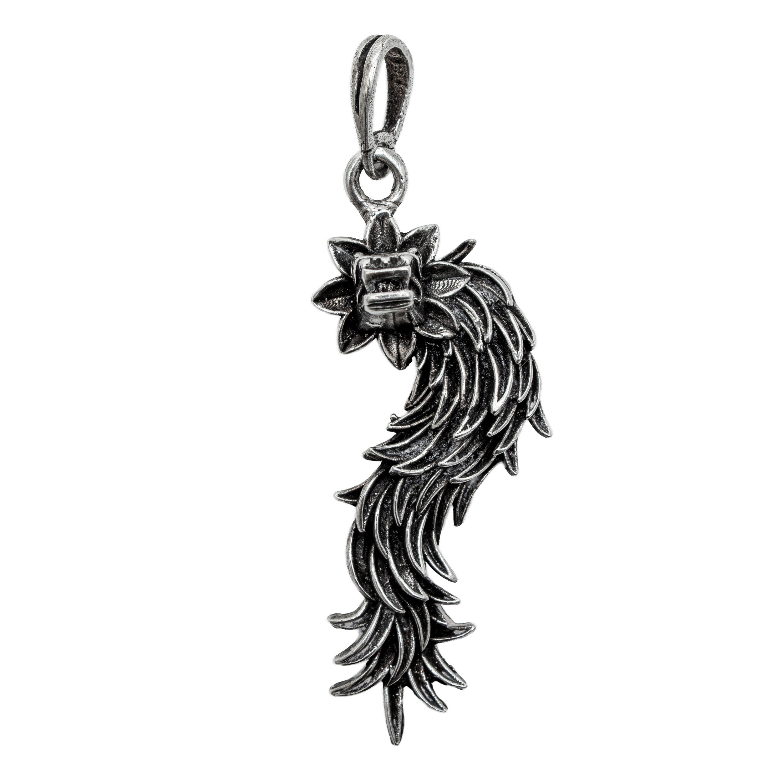 Sterling Silver Quetzalcoatl Feathered-Serpent Pendant