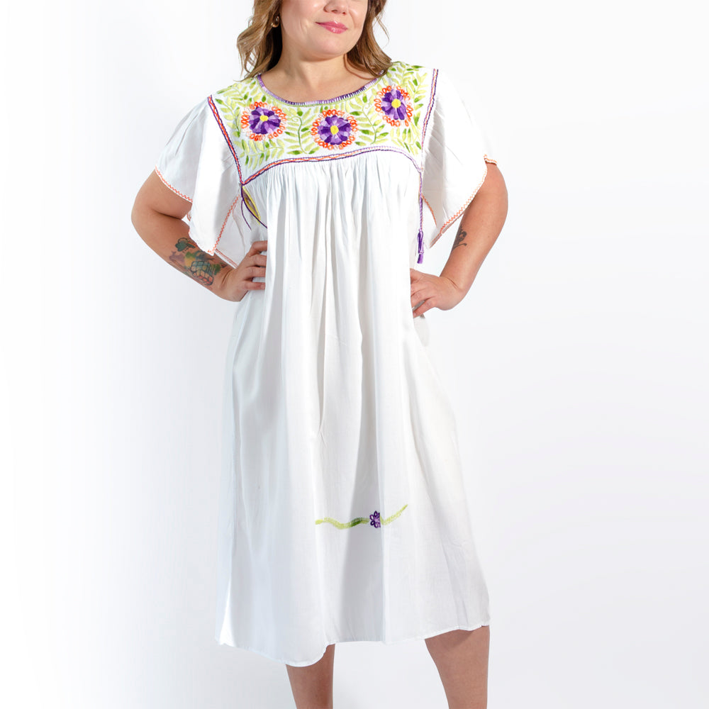 Carranza Short Sleeve Embroidered Dress