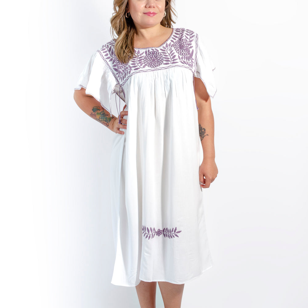 Carranza Short Sleeve Embroidered Dress