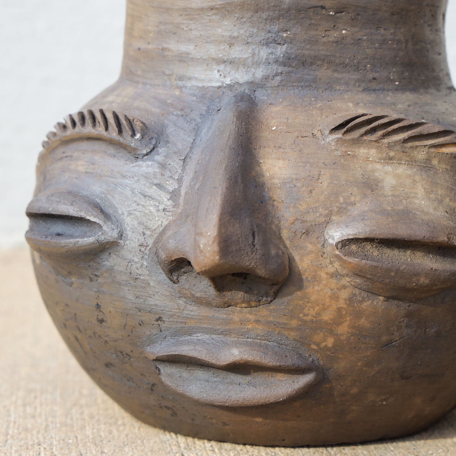 Atzompa Portrait Face Clay Pitcher