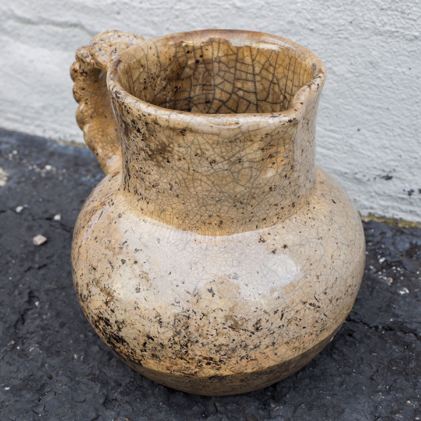Atzompa Clay Half-Glazed Pitcher