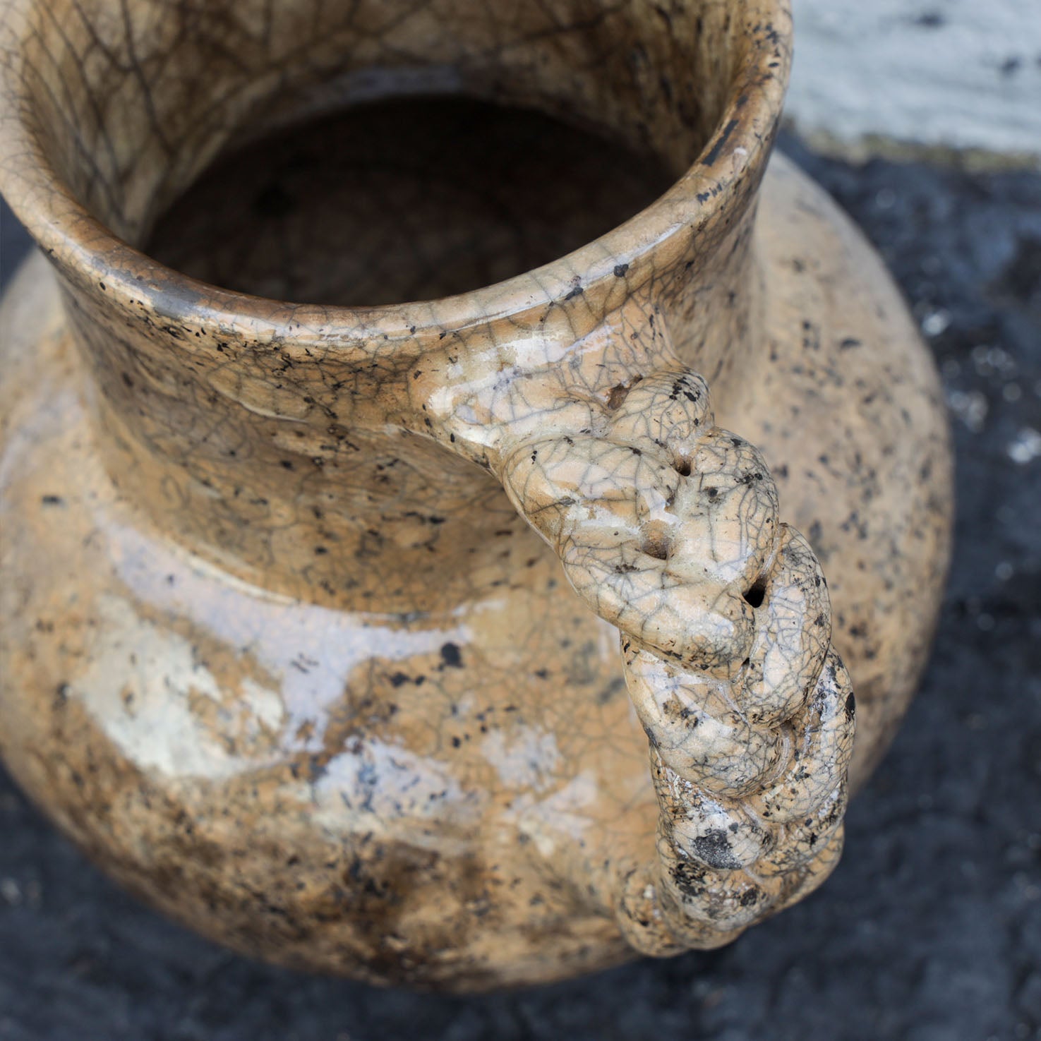 Atzompa Clay Half-Glazed Pitcher