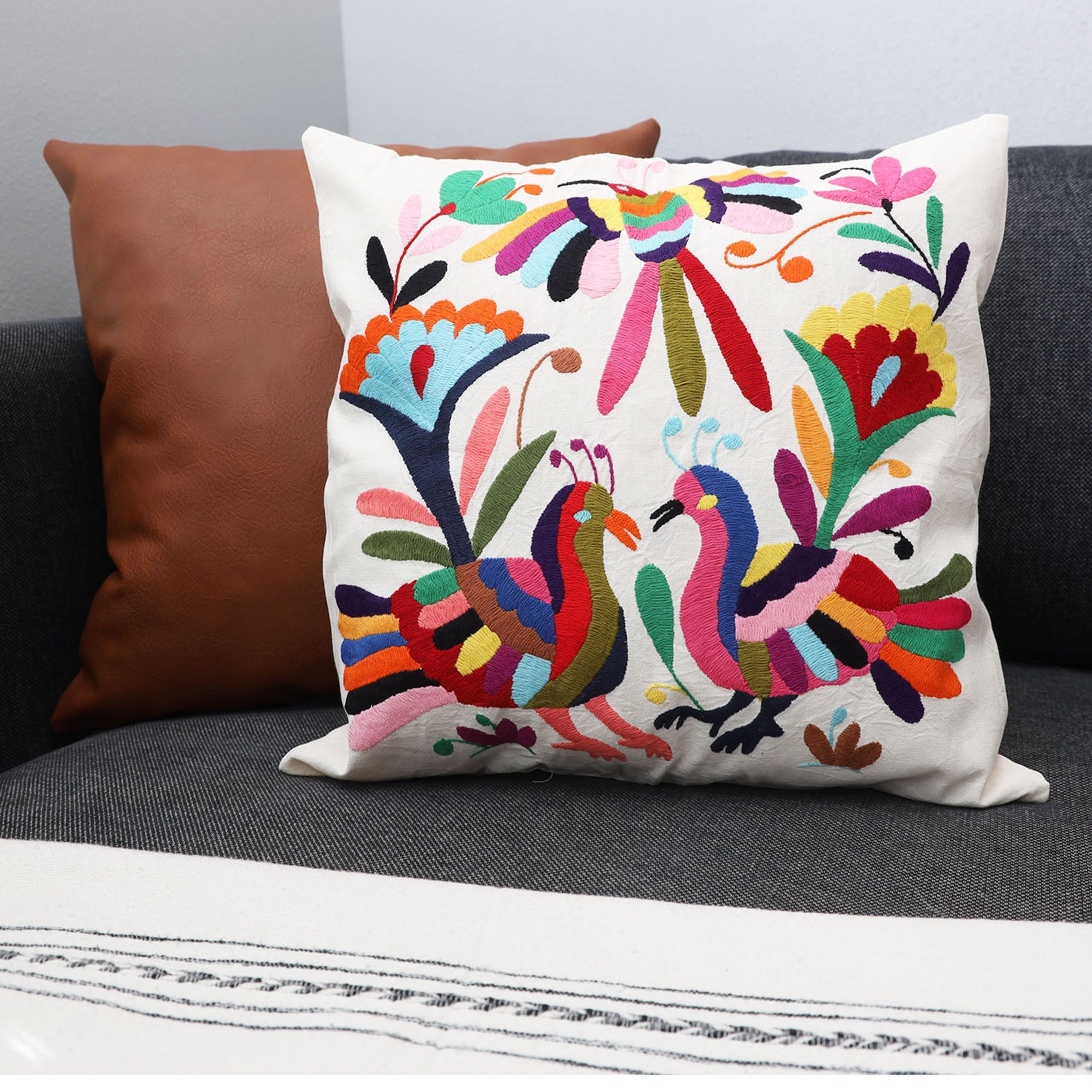 Otomí Hand-Embroidered Pillow Covers