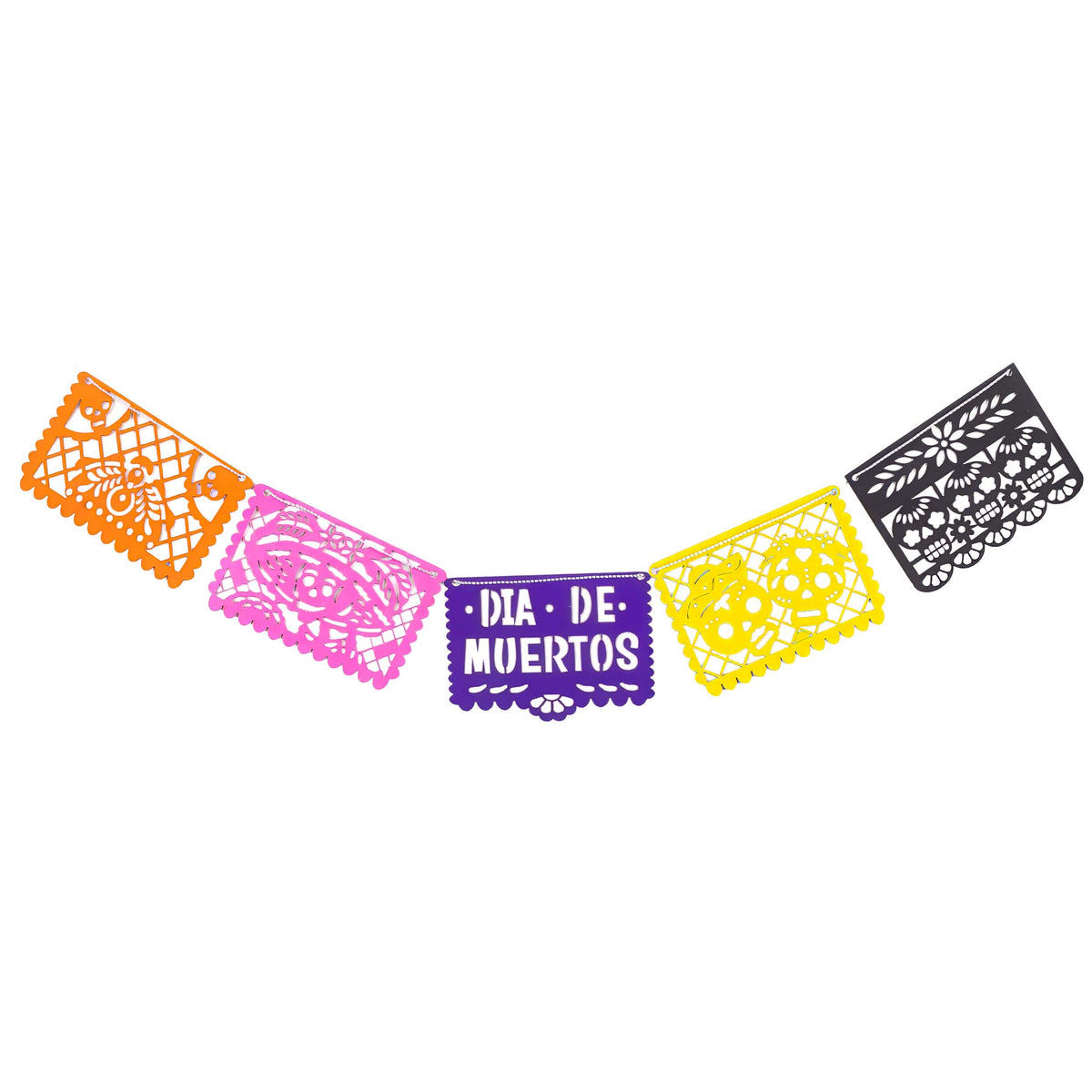 Mini Día de Muertos Papel Picado Cardboard Banner