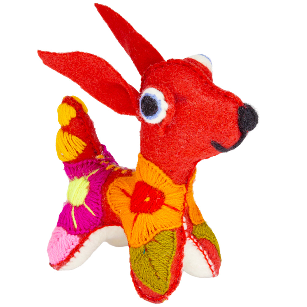 Popped Eyes Dog Hand-Embroidered Stuffed Animal