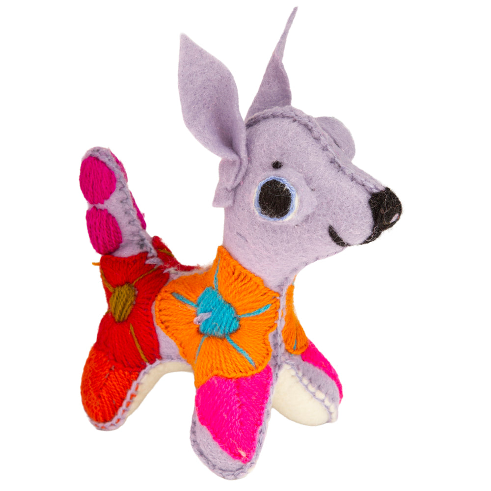 Popped Eyes Dog Hand-Embroidered Stuffed Animal