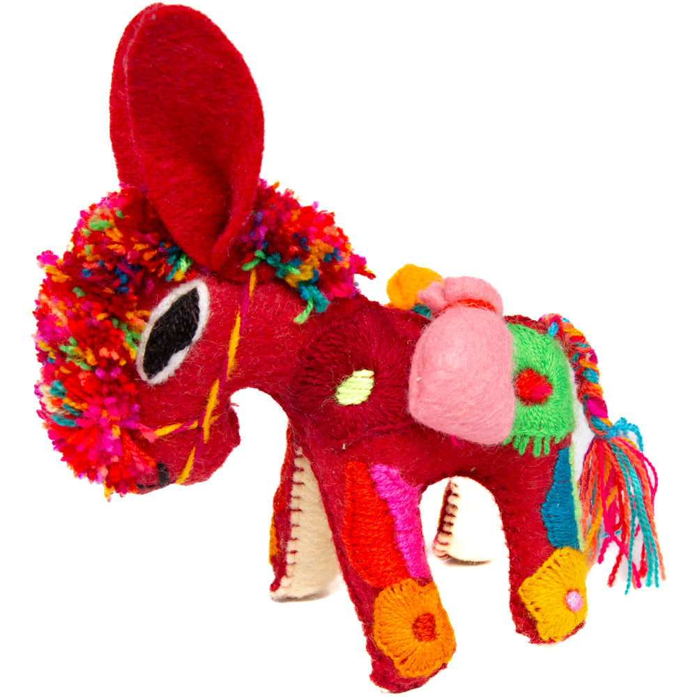 Donkey Hand-Embroidered Stuffed Animal