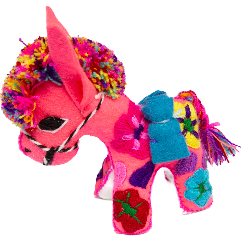 Donkey Hand-Embroidered Stuffed Animal