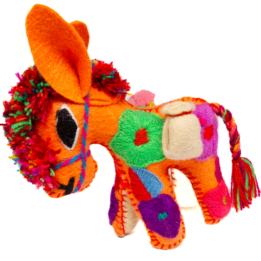 Donkey Hand-Embroidered Stuffed Animal