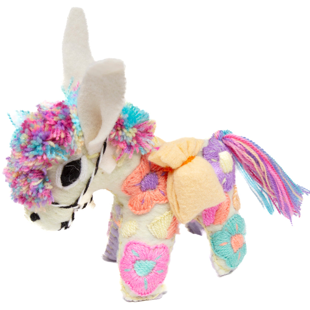 Donkey Hand-Embroidered Stuffed Animal