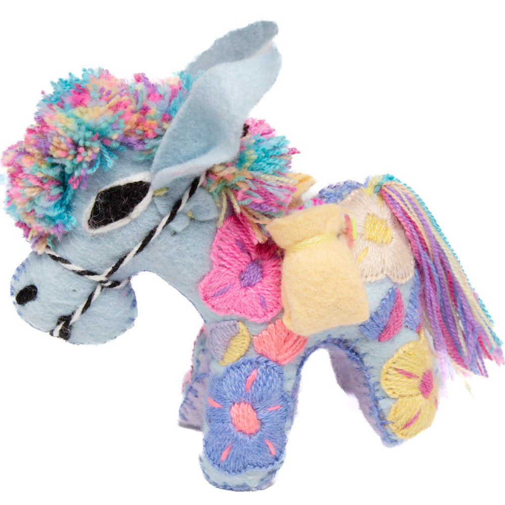 Donkey Hand-Embroidered Stuffed Animal