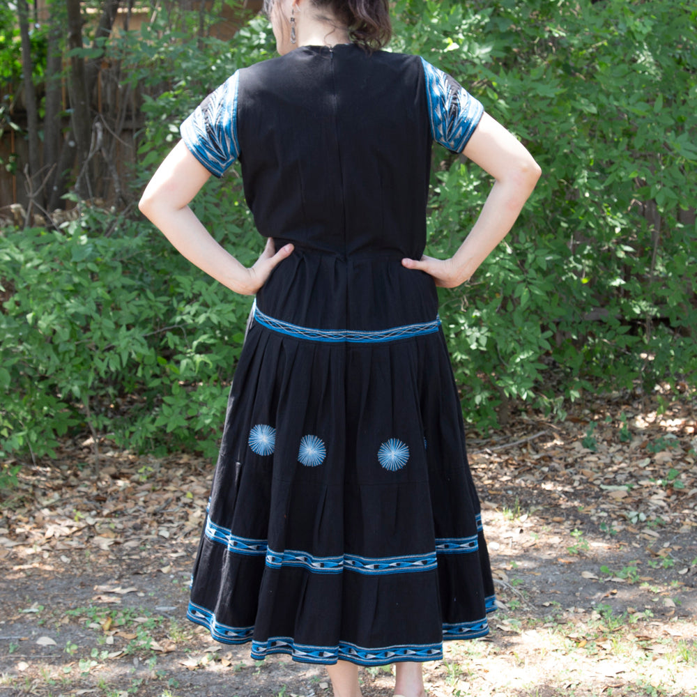 Tzatz Long Tiered Embroidered Dress