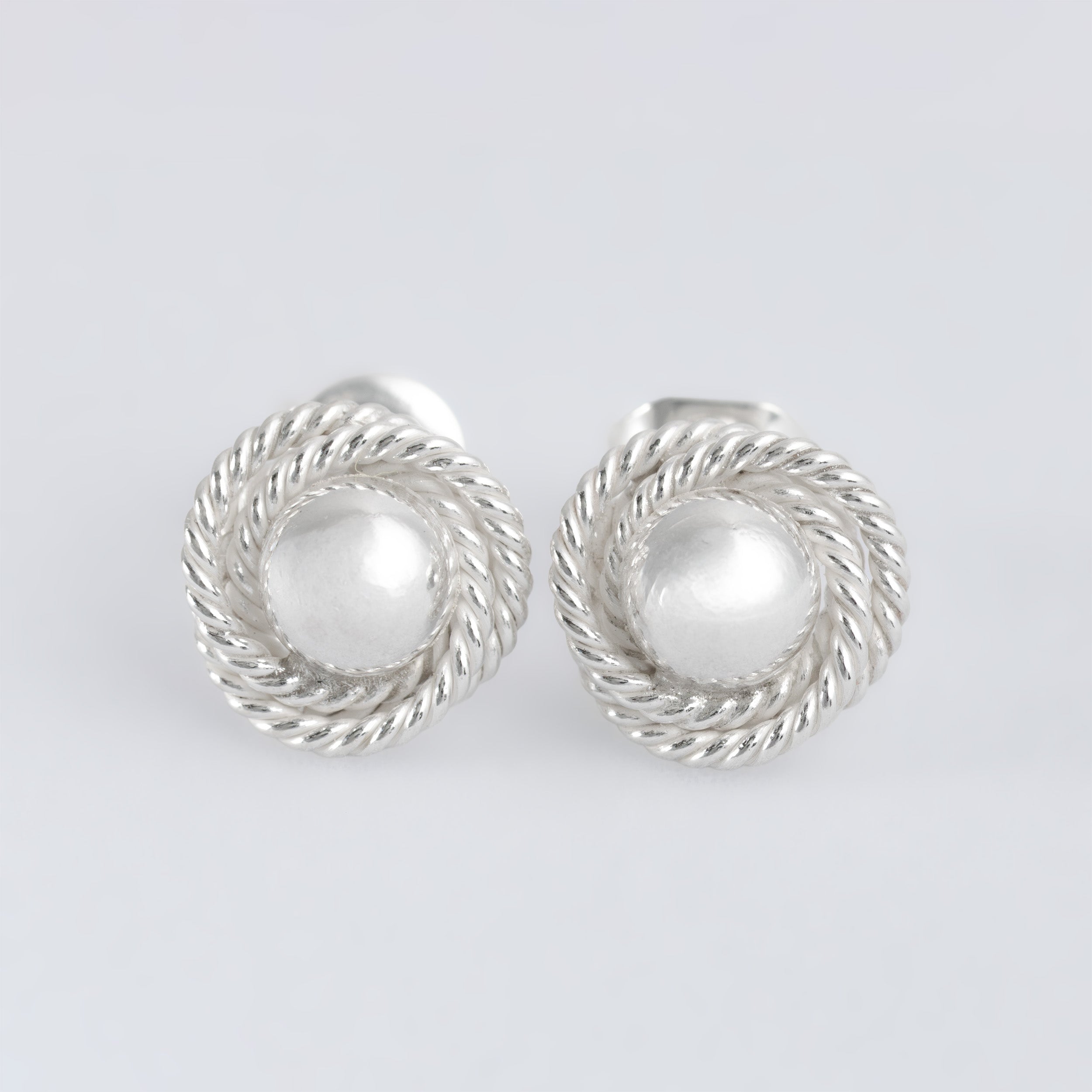 Sterling Silver Sphere Rope Earrings