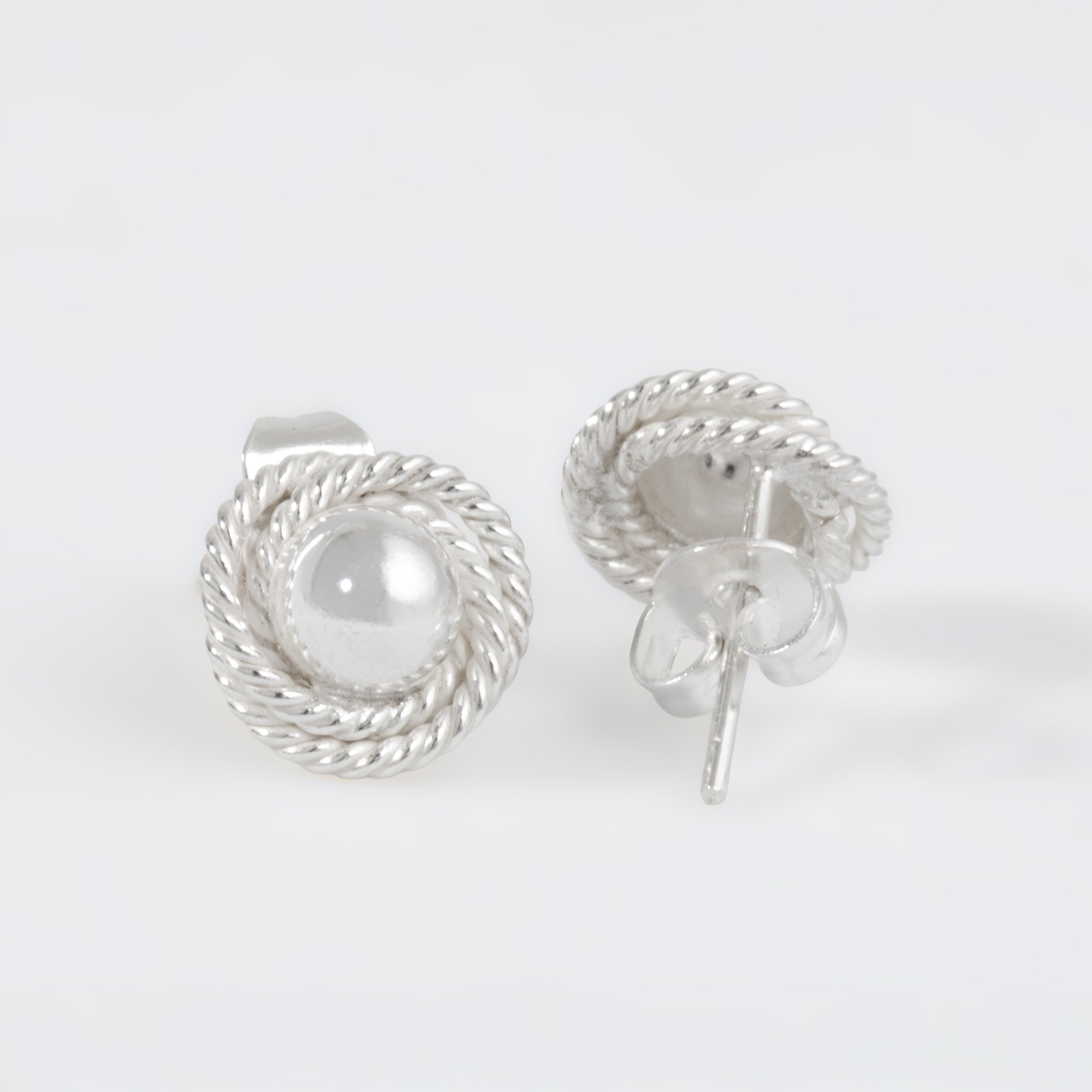 Sterling Silver Sphere Rope Earrings