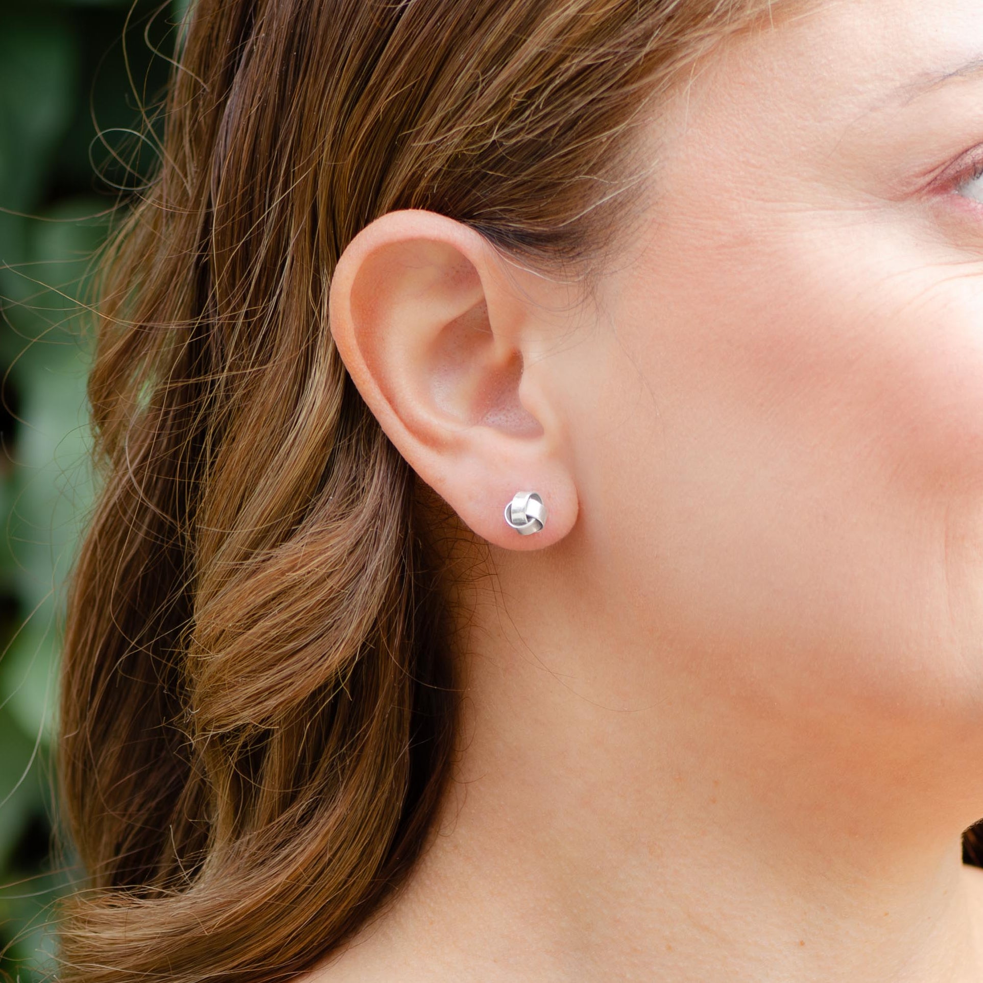 Sterling Silver Intertwined Knot Earrings