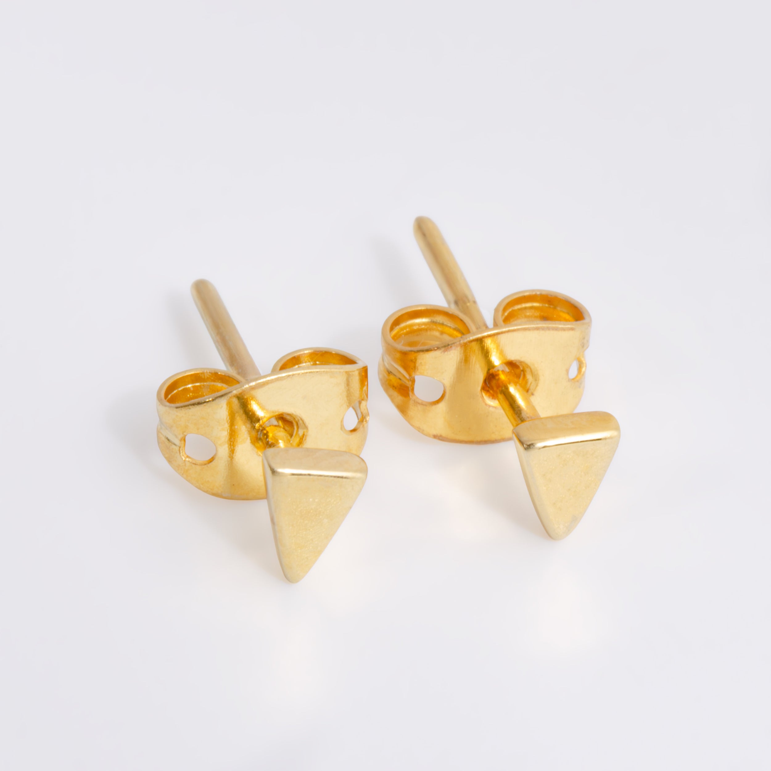 Sterling Silver Triangle Gold Plated Earrings