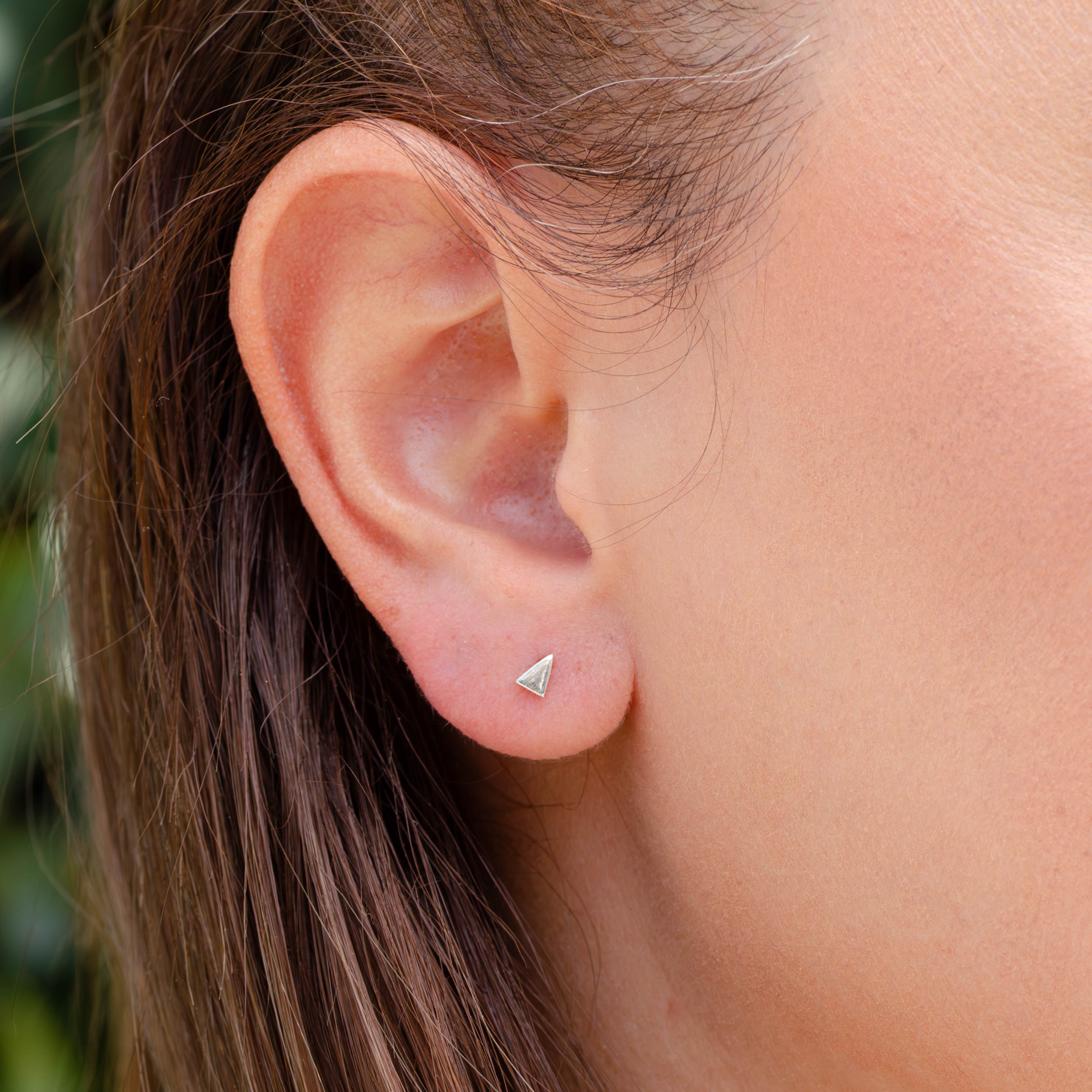 Sterling Silver Triangle Pyramid Earrings