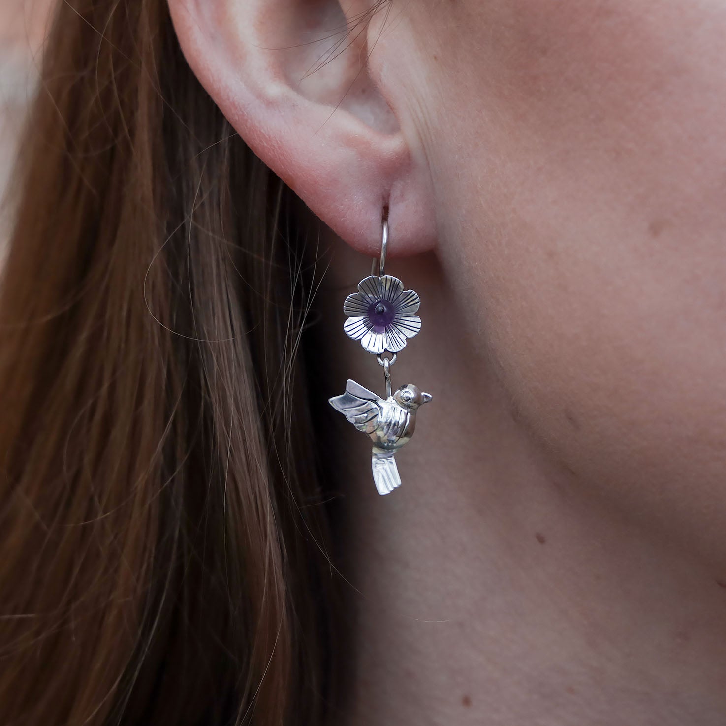 Sterling Silver Xochitl Love Mazahua Earrings