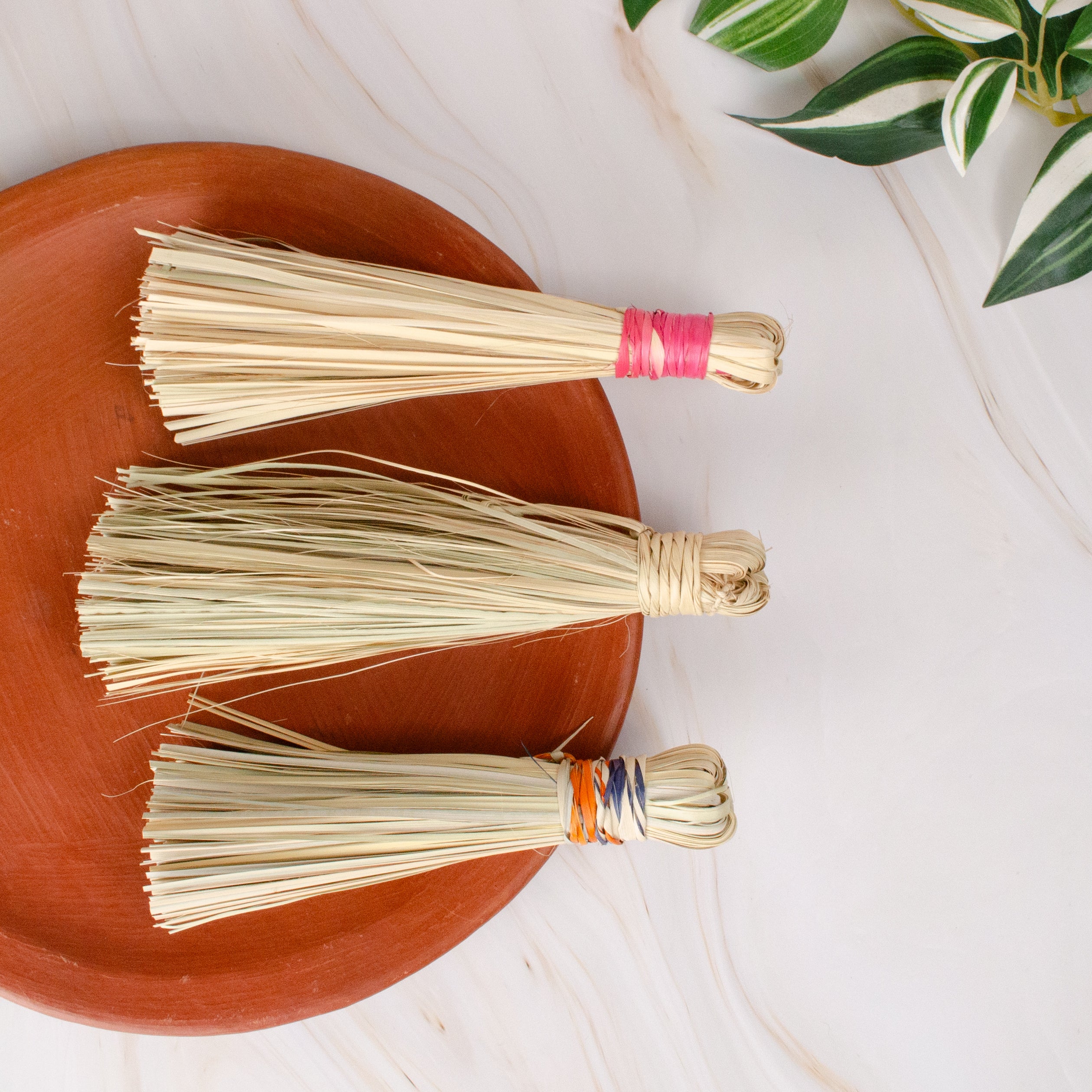 Escobitas Natural Palm Handheld Brooms