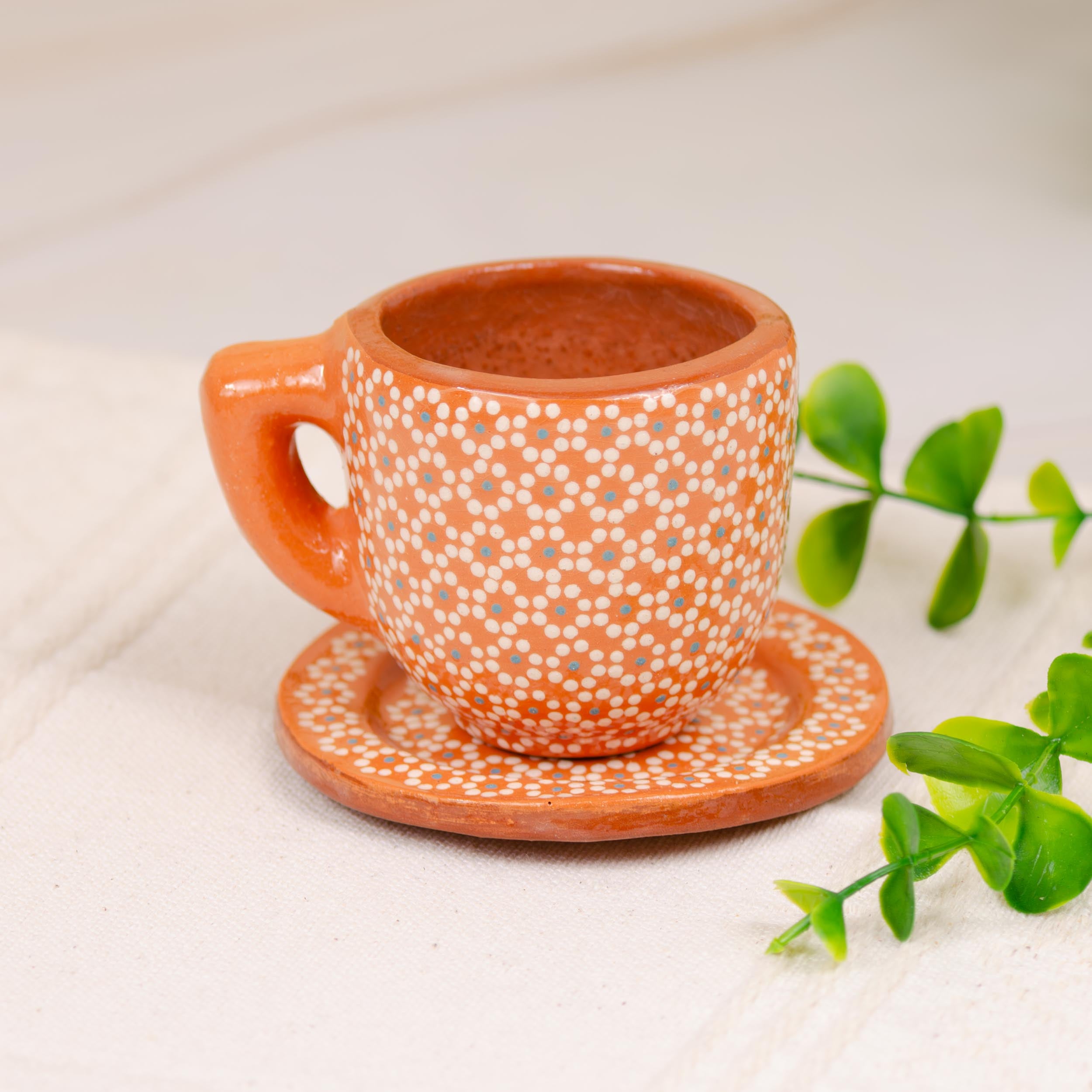 Capula Hand-Painted Espresso Cup with Saucer