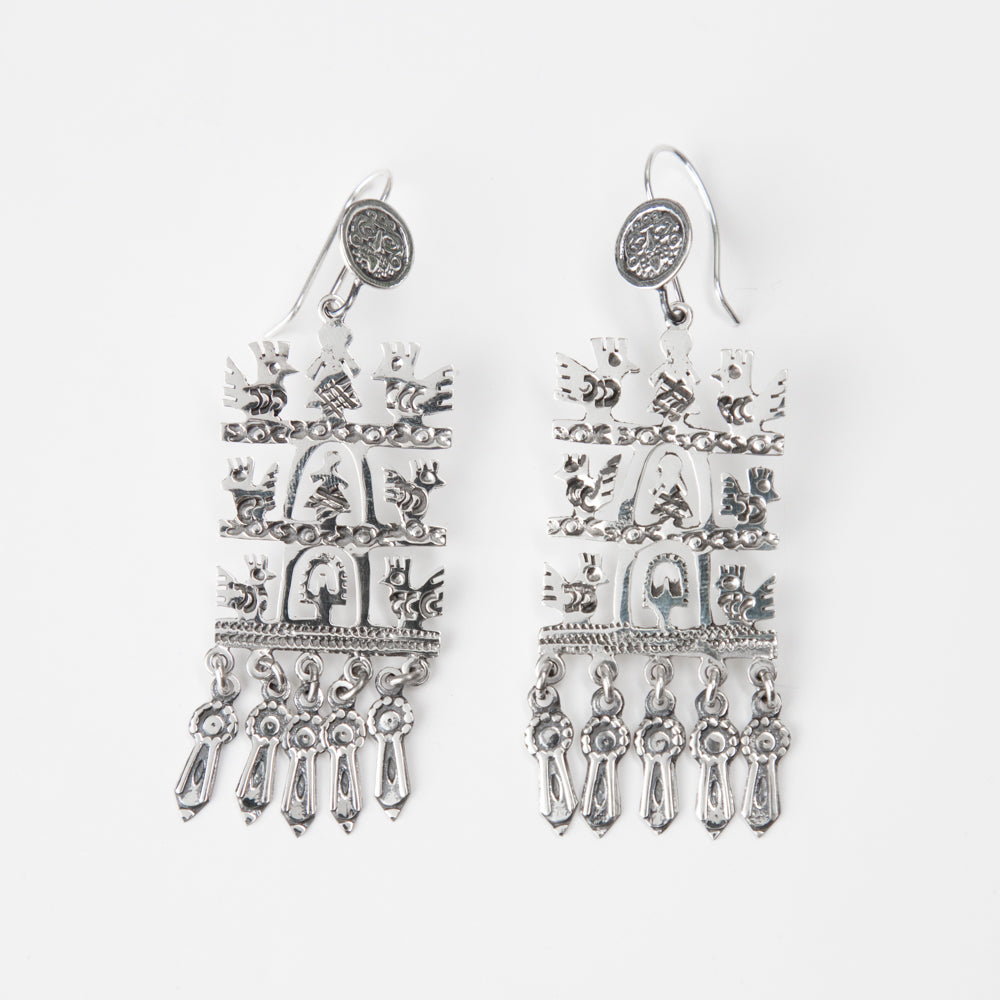 Sterling Silver Roots and Wings Dangle Drop Earrings