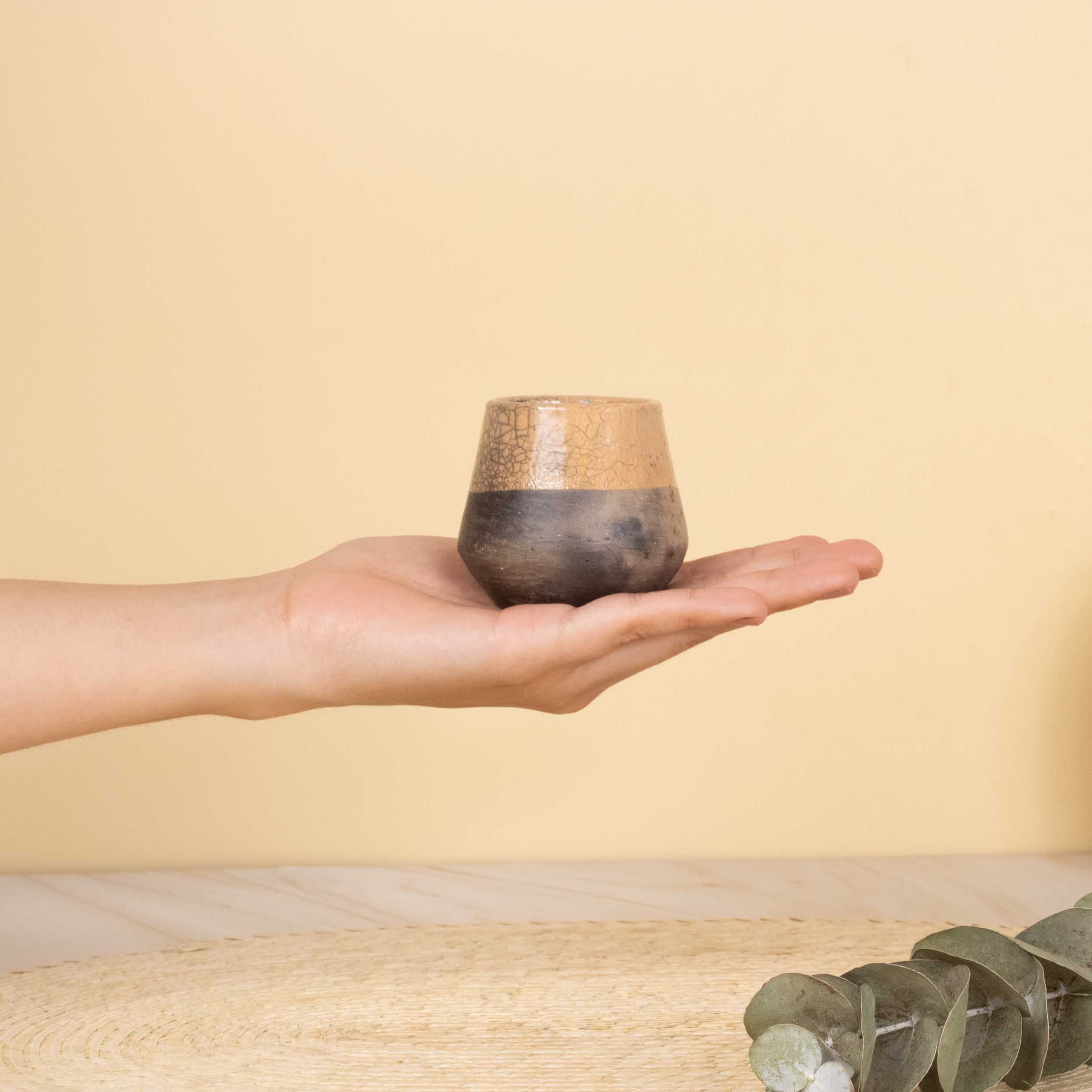 Atzompa Contrast Clay Mezcal Shot Glass