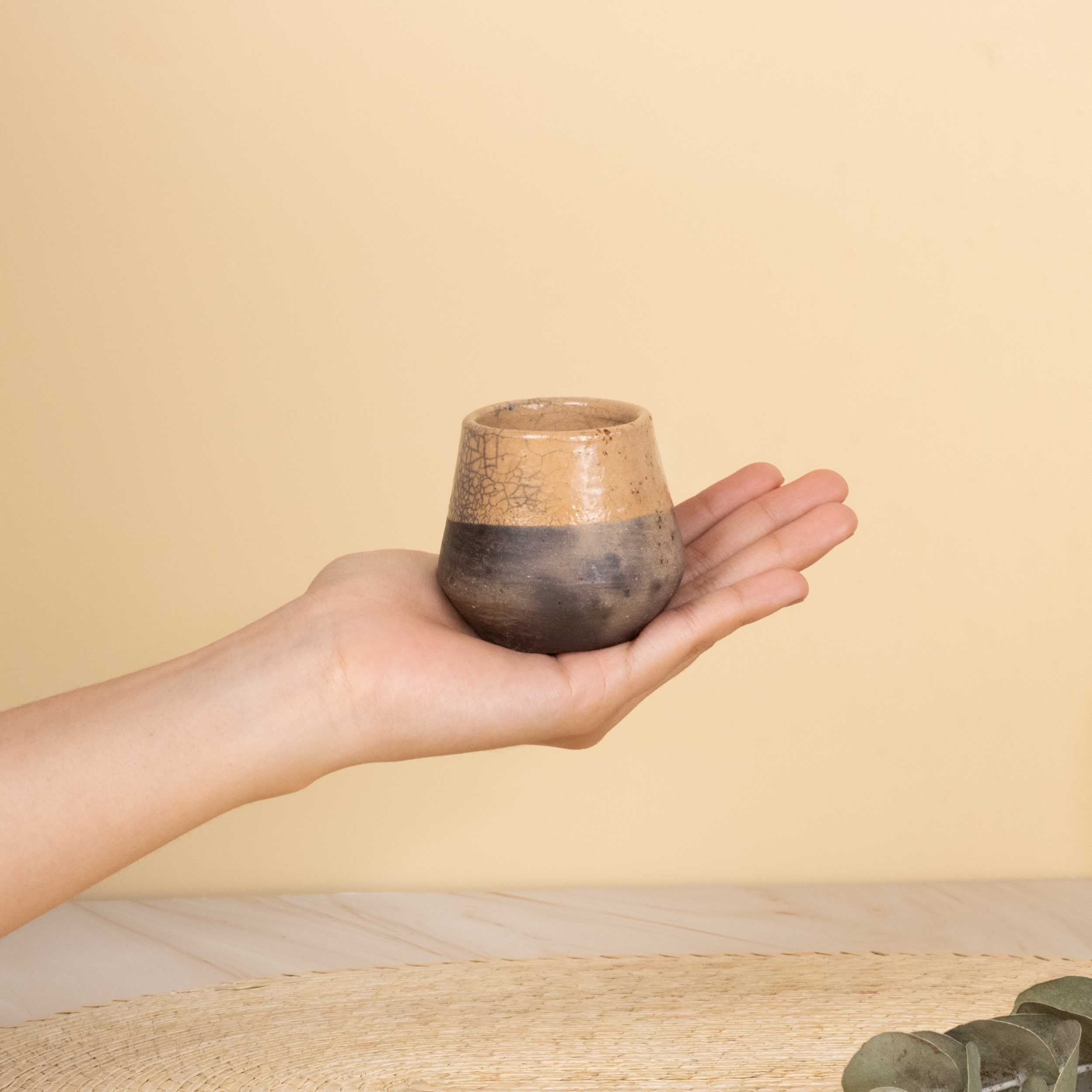 Atzompa Contrast Clay Mezcal Shot Glass