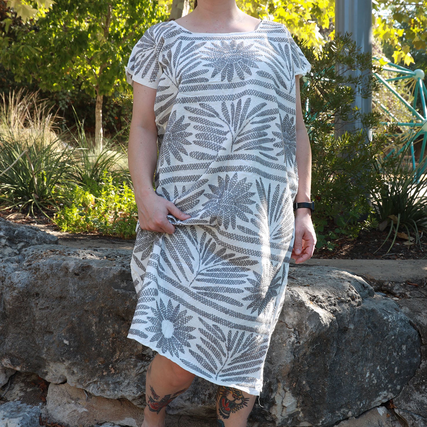 Stitched Palmita Hand-Embroidered Huipil Dress