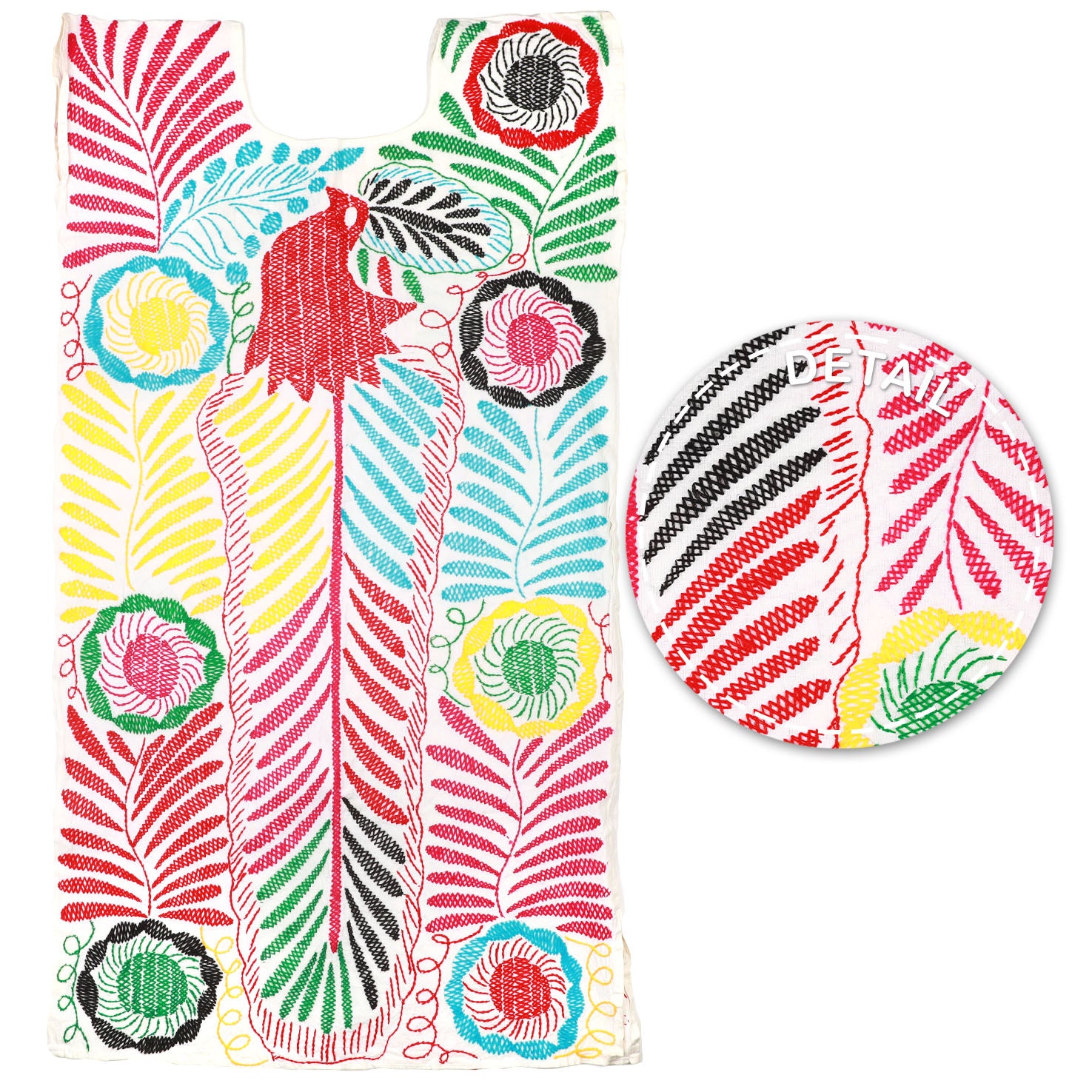 Stitched Palmita Hand-Embroidered Huipil Dress