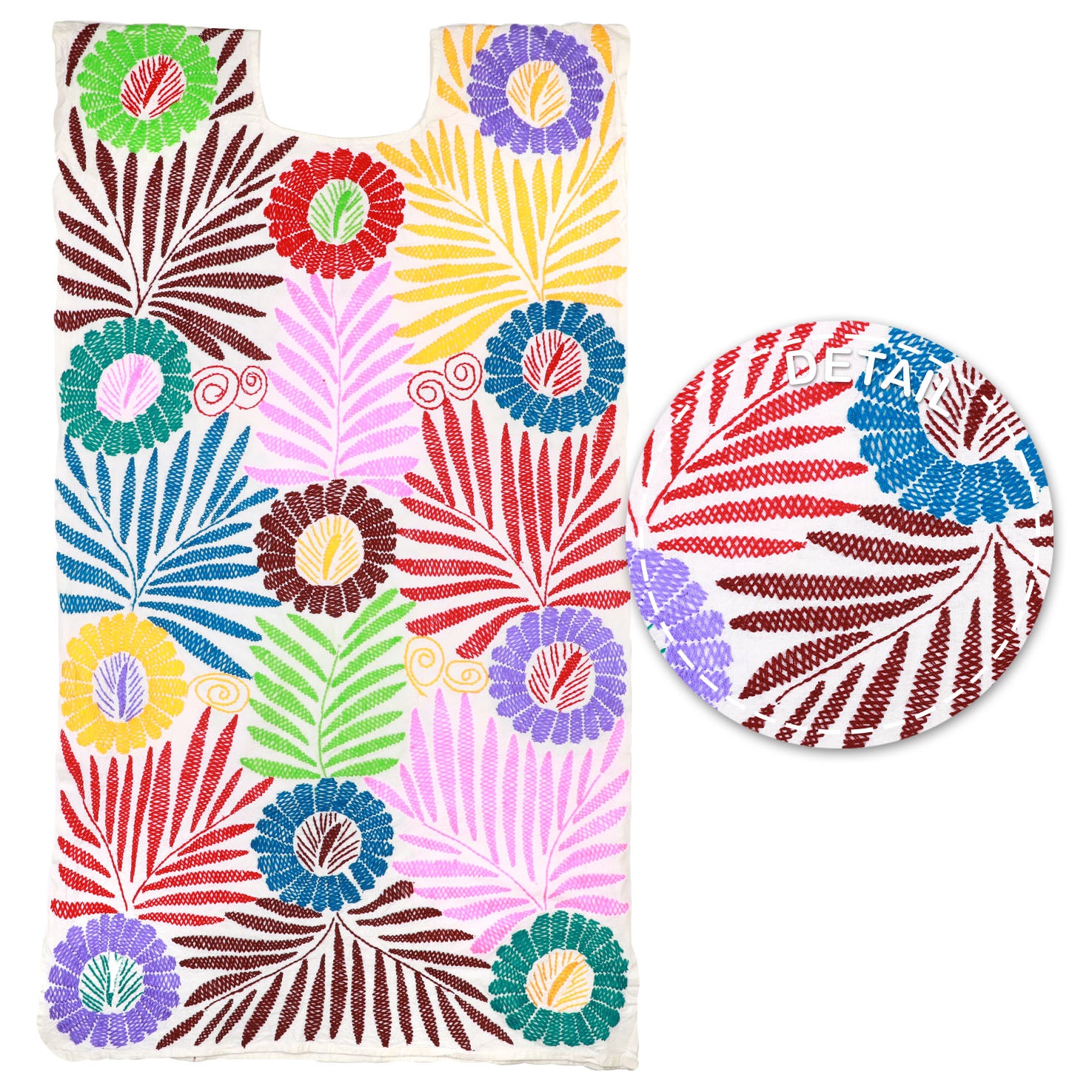 Stitched Palmita Hand-Embroidered Huipil Dress