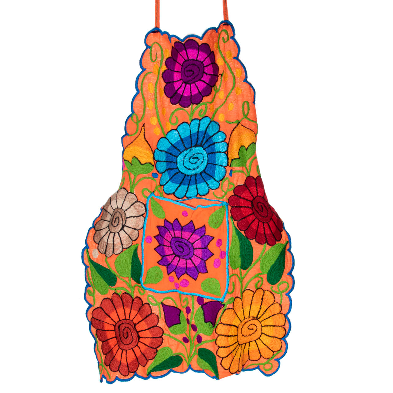 Embroidered Floral Apron