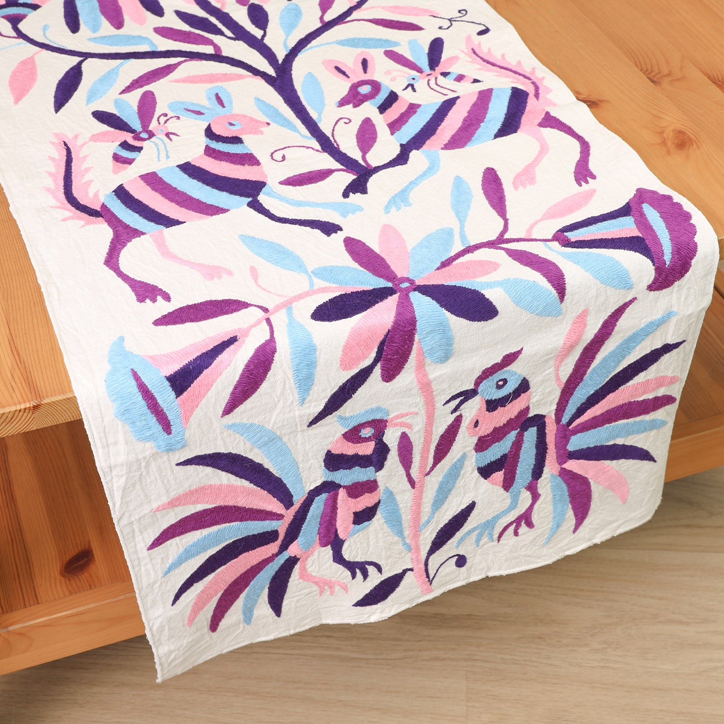 Otomí Hand-Embroidered Table Runner