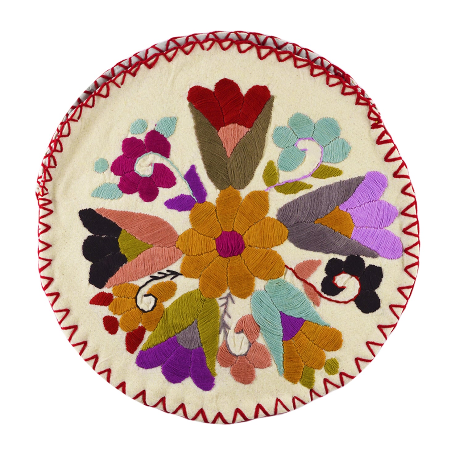 Hand Embroidered Floral Tortilla Warmer