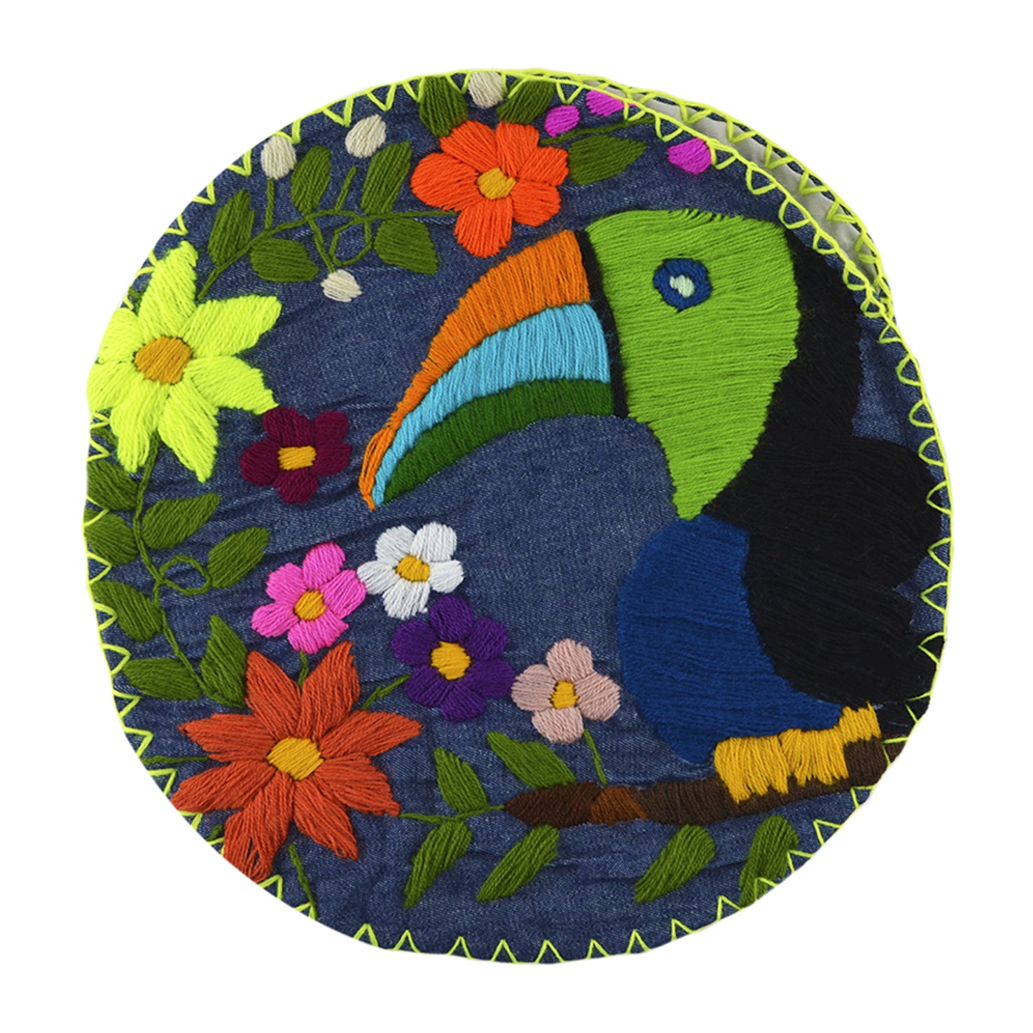 Hand Embroidered Floral Tortilla Warmer