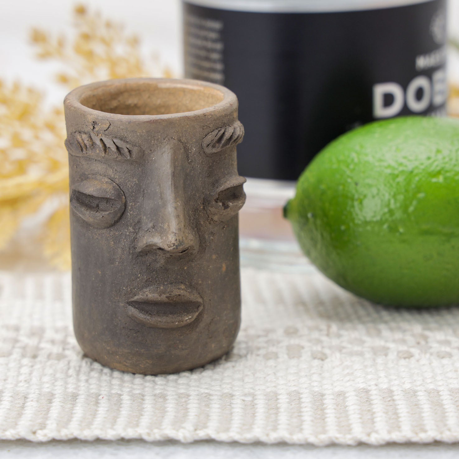 Atzompa Portrait Face Clay Mezcal Shot Glass