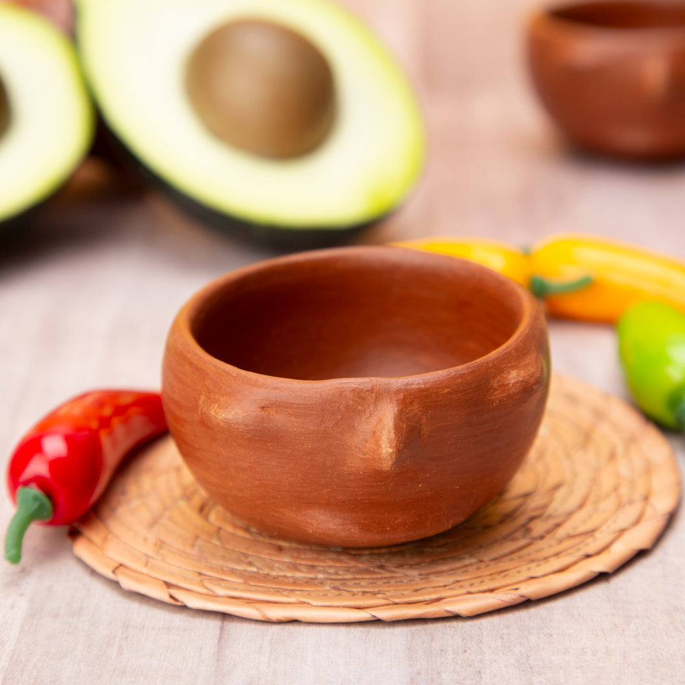 Red Clay Face Terracotta Short Spice Holder/Mezcalero