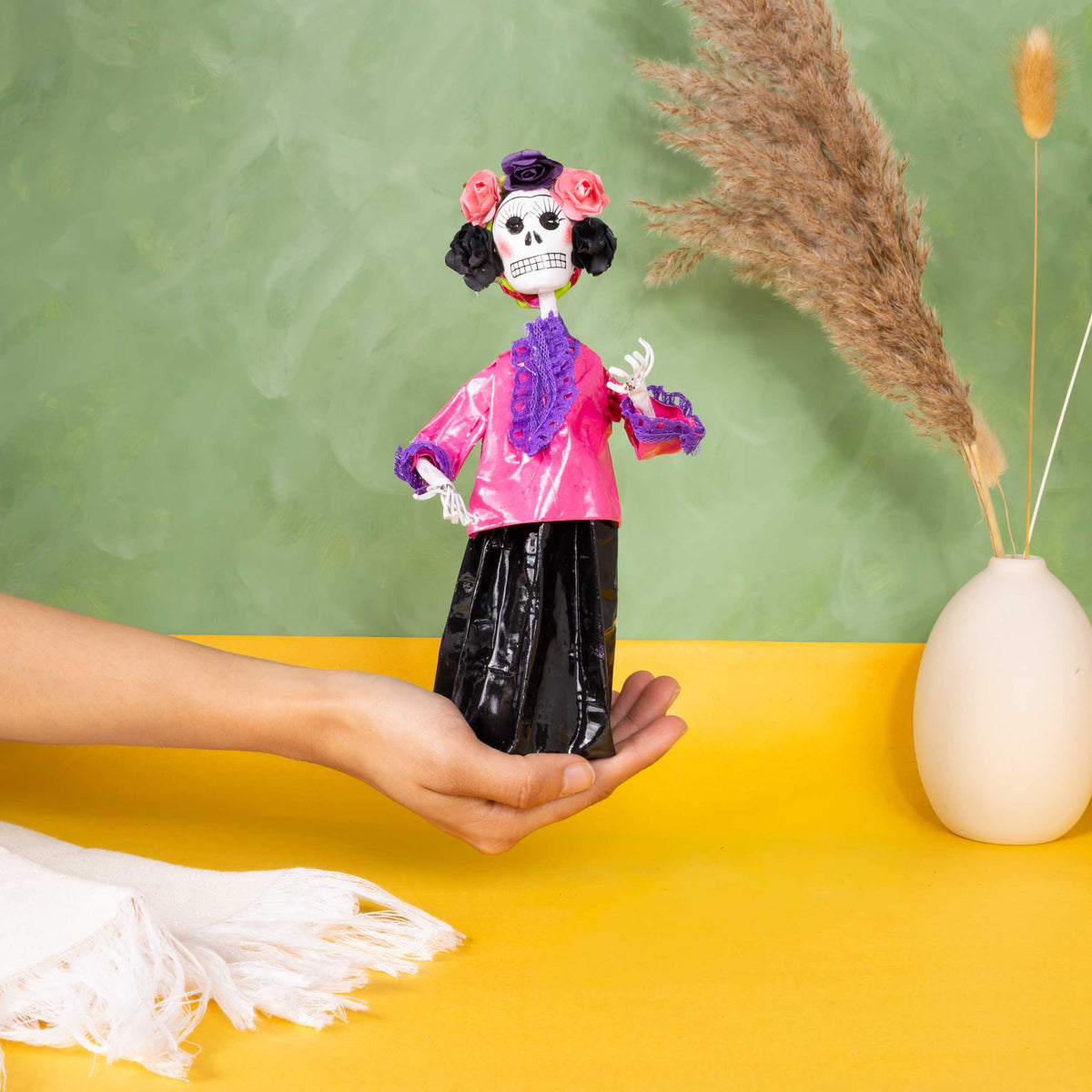 Papier-Mâché Frida Catrina Sculpture